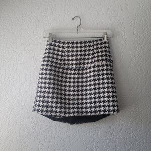 For Love And Lemons Houndstooth Mini Skirt